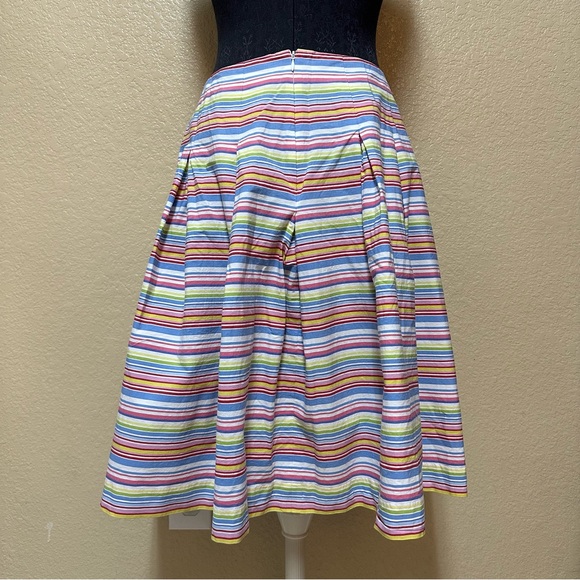 Talbots Stretch Cotton A Line Skirt Size 8 Striped Colorful Preppy Spring Summer - Picture 4 of 4